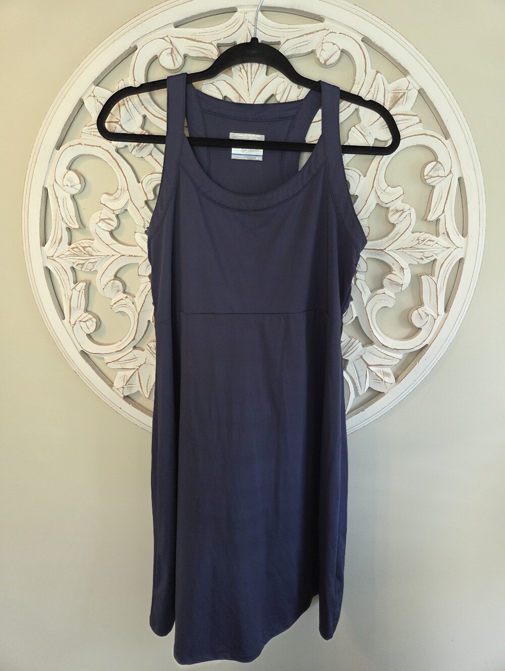 Columbia Navy Omnifreeze Athletic Tank Dress. Medium. No Built In Bra/shorts